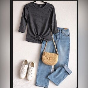 Simply Vera Vera Wang Gray Long Sleeve Top